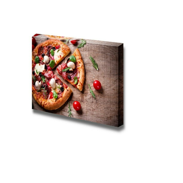 Pizza Italian Kitchen Framed CANVAS WALL ART Picture Print